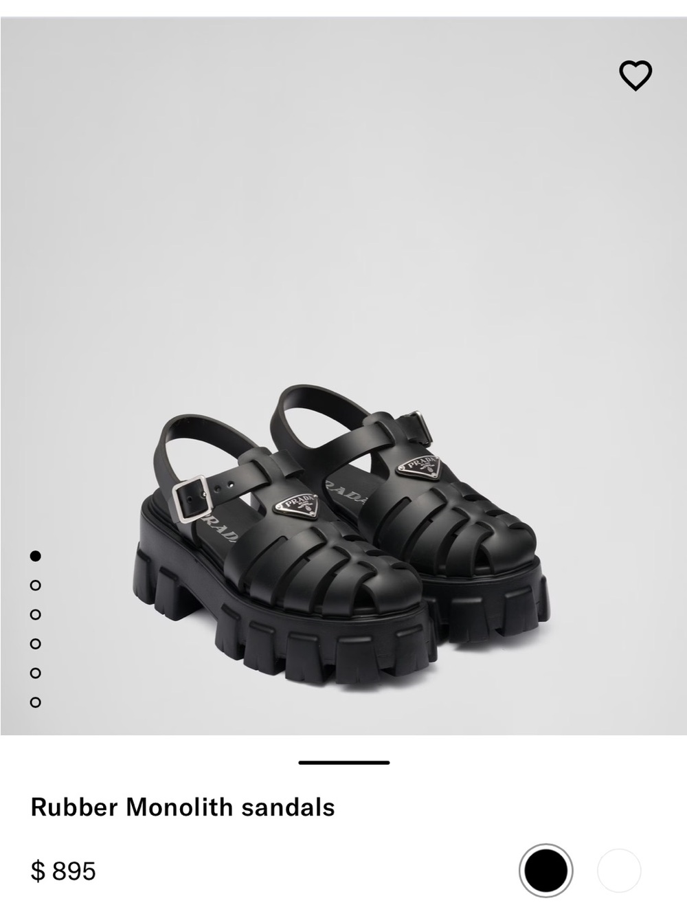 Prada Rubber Monolith Sandal